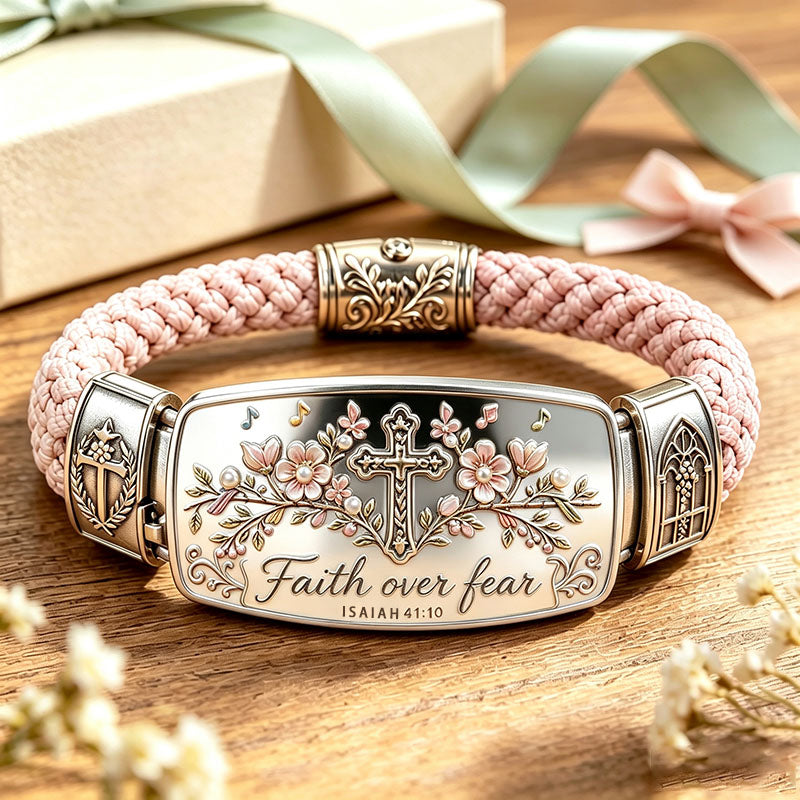 Faith Over Fear Bracelet – Christian Cross Bracelet