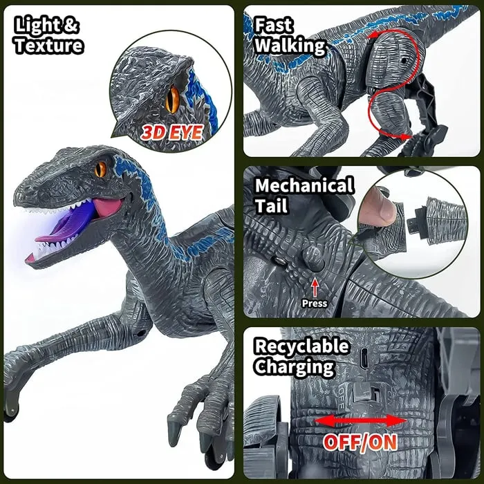 Realistic Remote Control Dinosaur (Buy 1 and get a 12-piece dinosaur kit)