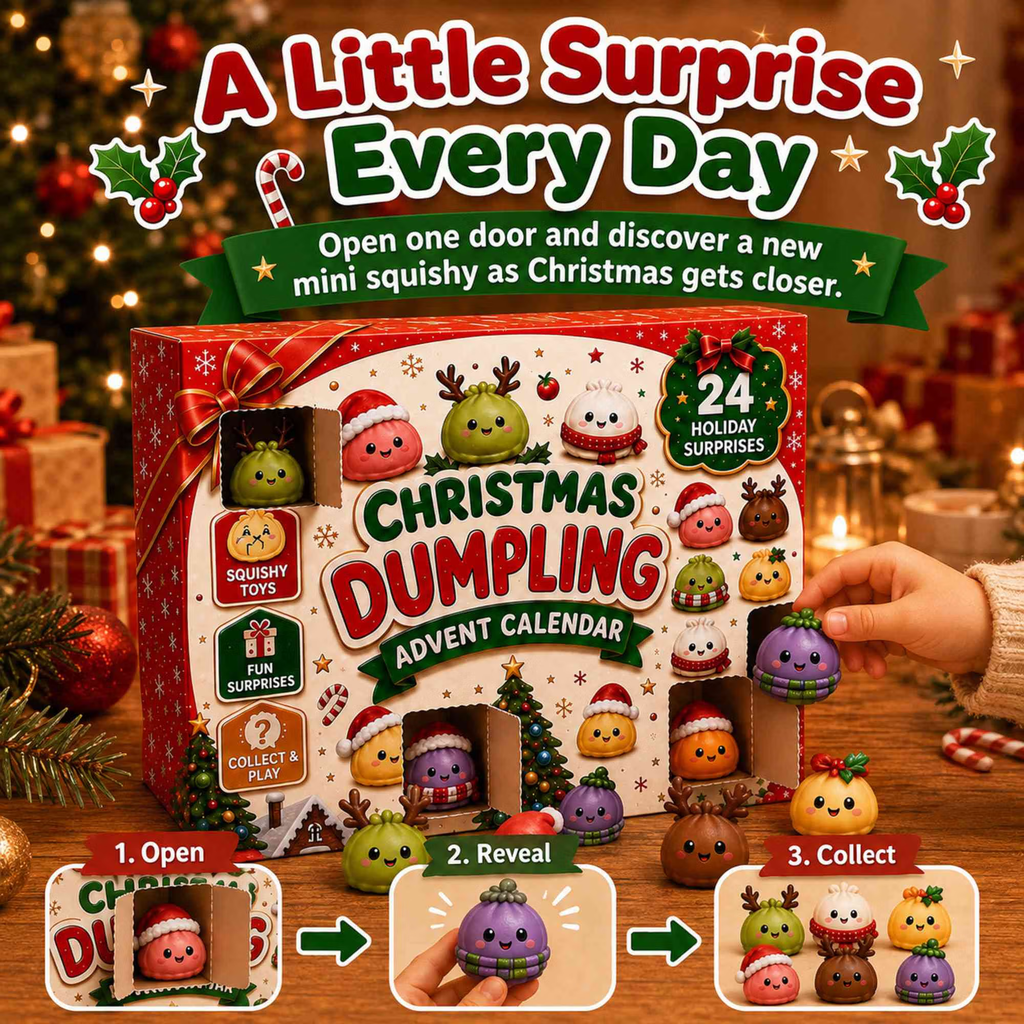 🎅 Christmas Special | 24 Days of Mini Squishies – Cute 2026 Advent Calendar with Daily Dumpling Surprises 🎄