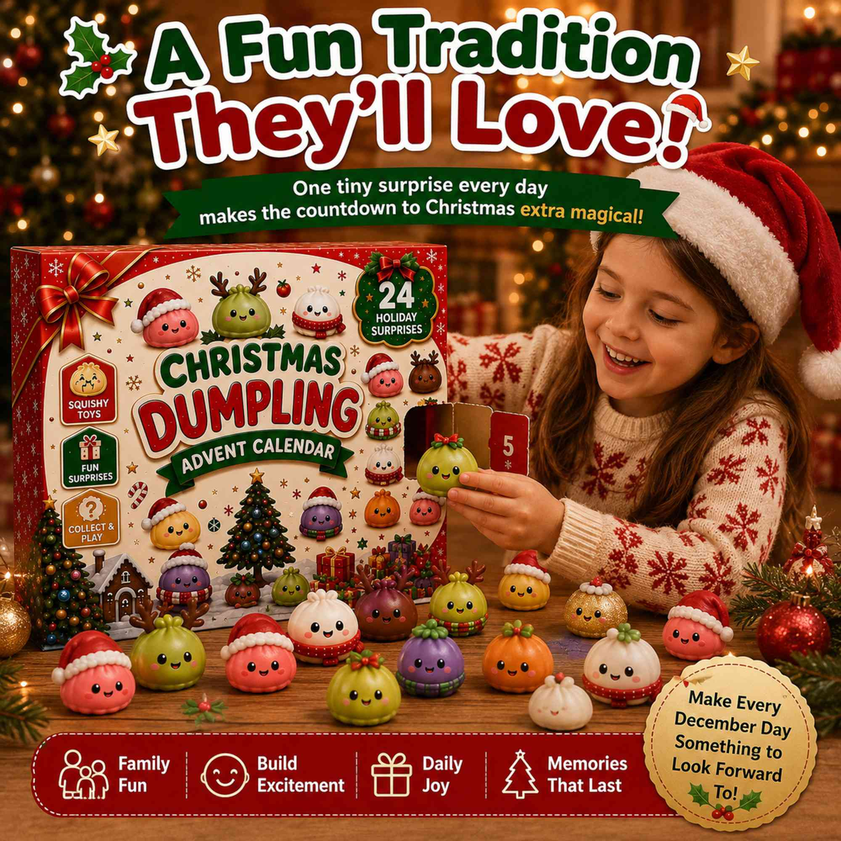 🎅 Christmas Special | 24 Days of Mini Squishies – Cute 2026 Advent Calendar with Daily Dumpling Surprises 🎄