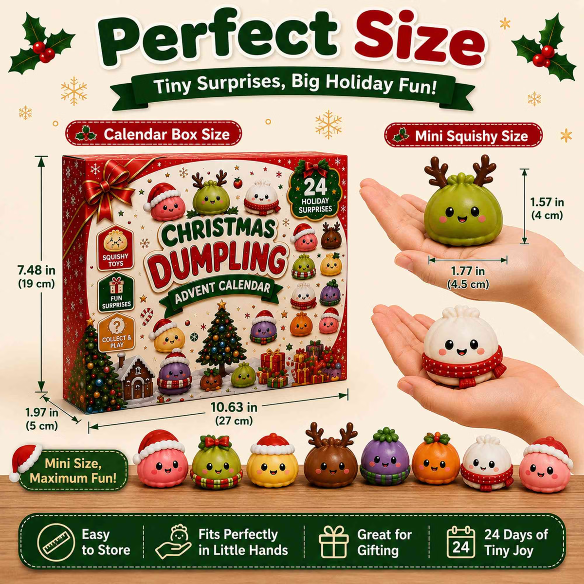 🎅 Christmas Special | 24 Days of Mini Squishies – Cute 2026 Advent Calendar with Daily Dumpling Surprises 🎄