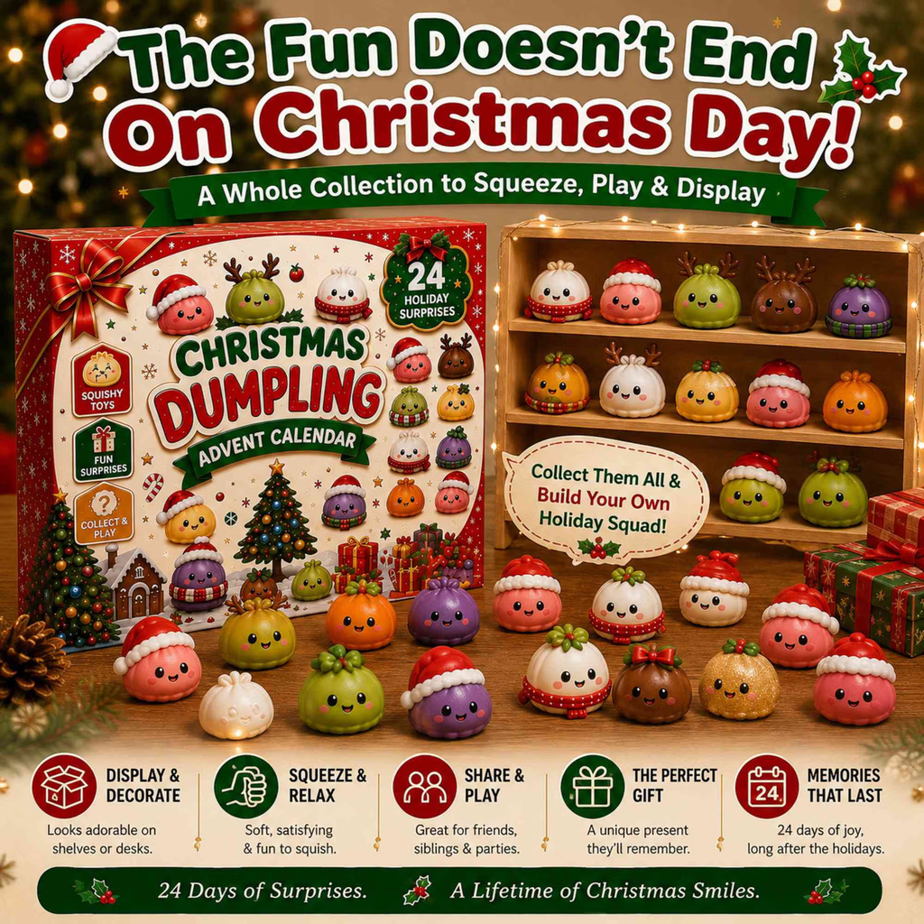 🎅 Christmas Special | 24 Days of Mini Squishies – Cute 2026 Advent Calendar with Daily Dumpling Surprises 🎄