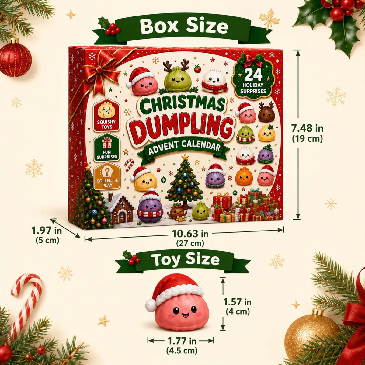 🎅 Christmas Special | 24 Days of Mini Squishies – Cute 2026 Advent Calendar with Daily Dumpling Surprises 🎄