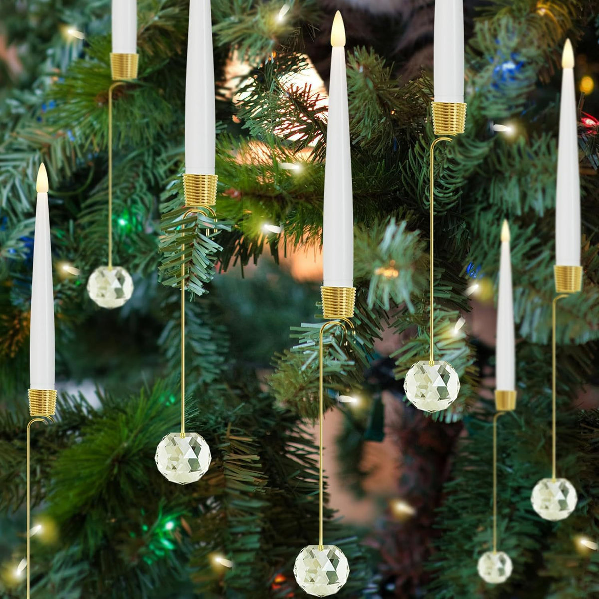 LED Candle Christmas Tree Ornament Set