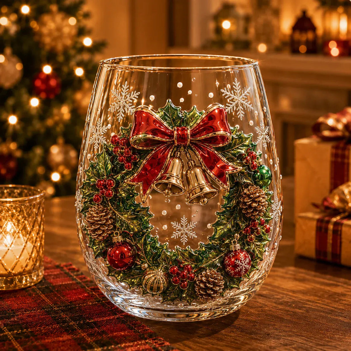 BUY 3 GET 1 FREE🎁 Magical Christmas 3D Glass Cup Collection – Santa, Reindeer, Snowman & Christmas Tree