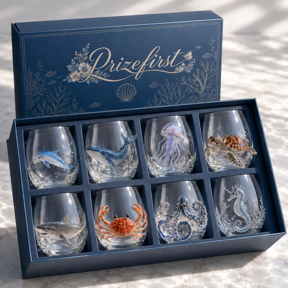 🔥 Last Day 49% OFF – 🌊 3D Ocean Animal Artisan Glassware Collection