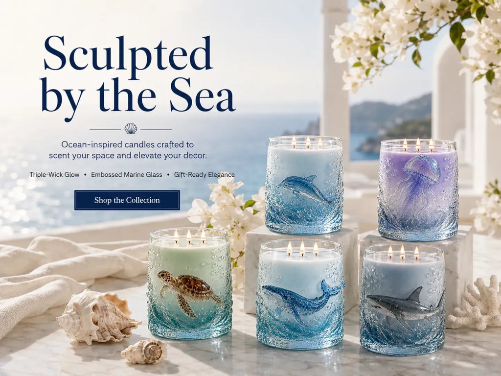 Ocean-inspired scented candles—crafted for moments of serenity