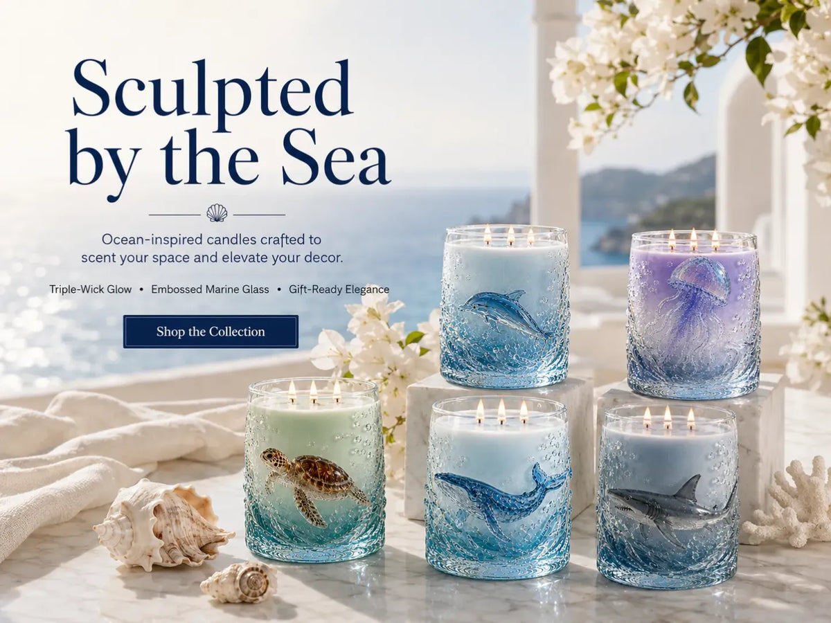 Ocean-inspired scented candles—crafted for moments of serenity