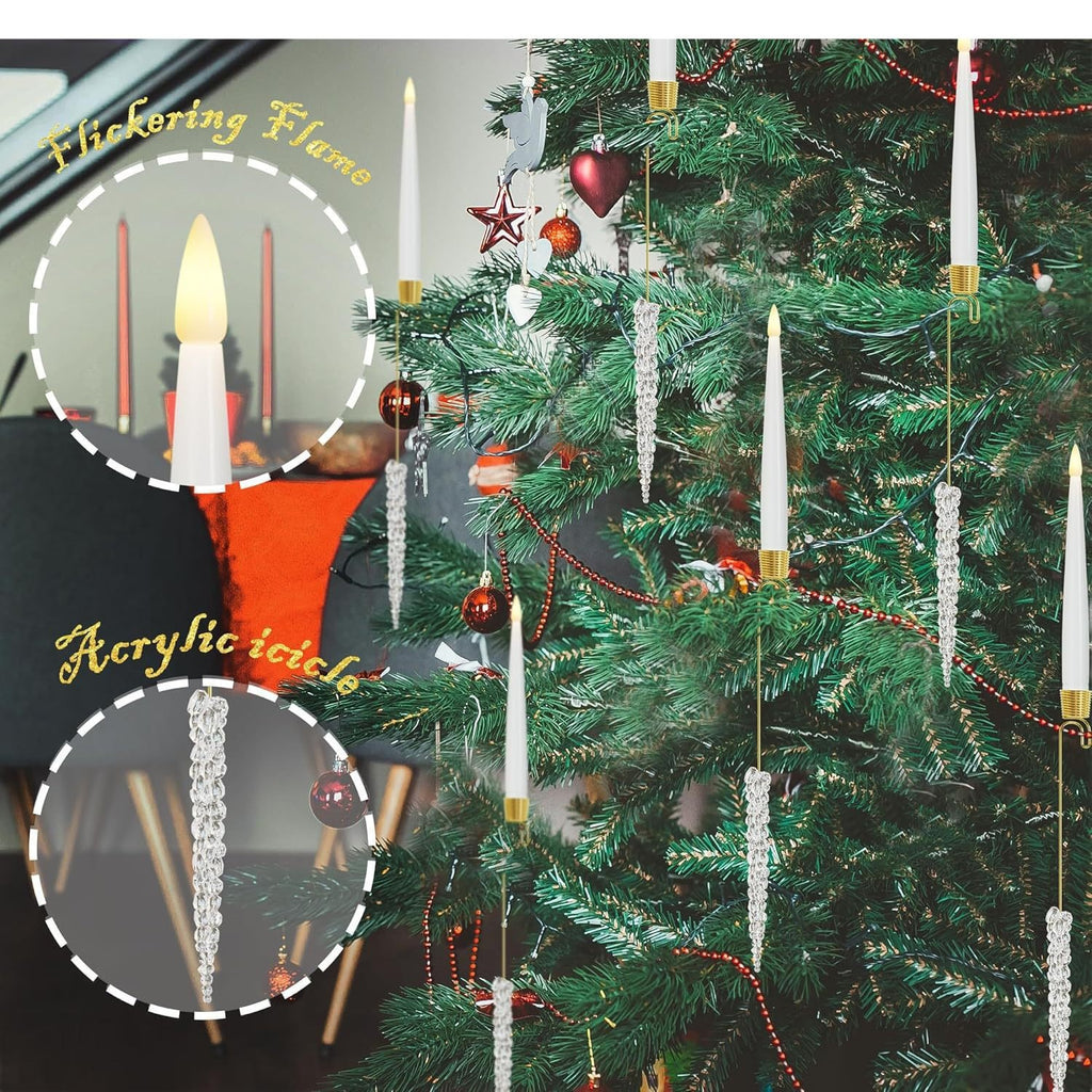 LED Candle Christmas Tree Ornament Set detail