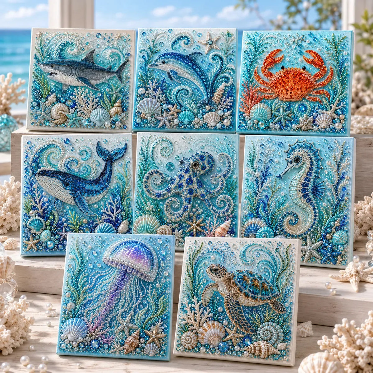🔥Last Day 49% OFF - 🌊✨Ocean Theme Pearl Art DIY Kit