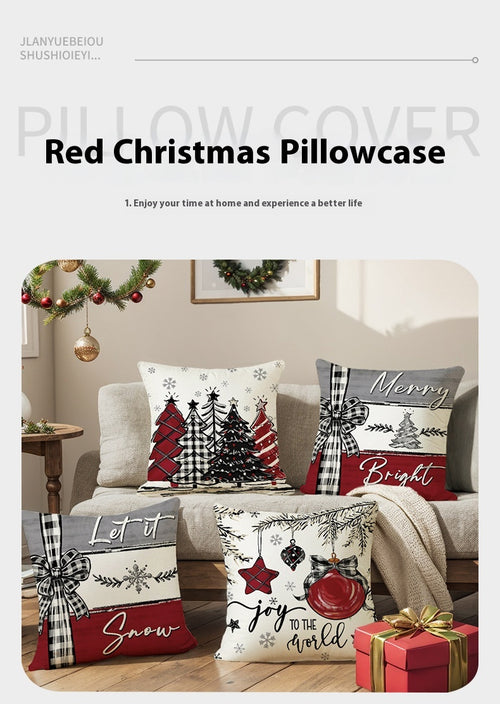 Festive Printed Christmas Cushion Cover detail