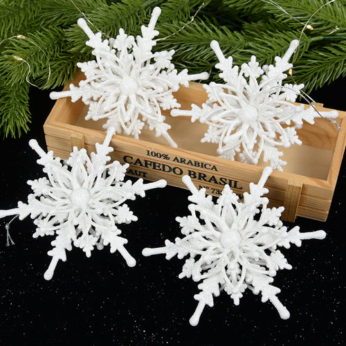 3D Ice White Snowflake Ornament