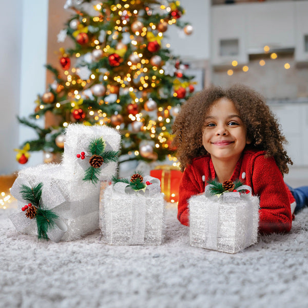 Pre-Lit Christmas Gift Box Set