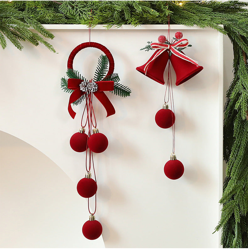 Flocked Bow Christmas Ornament detail